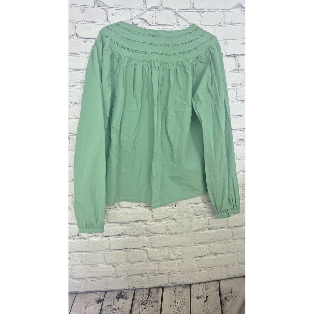 WESTERN PRAIRIE BOHO BLOUSE Universal Thread Mint Lace Trim Swiss Dot M - Picture 7 of 7